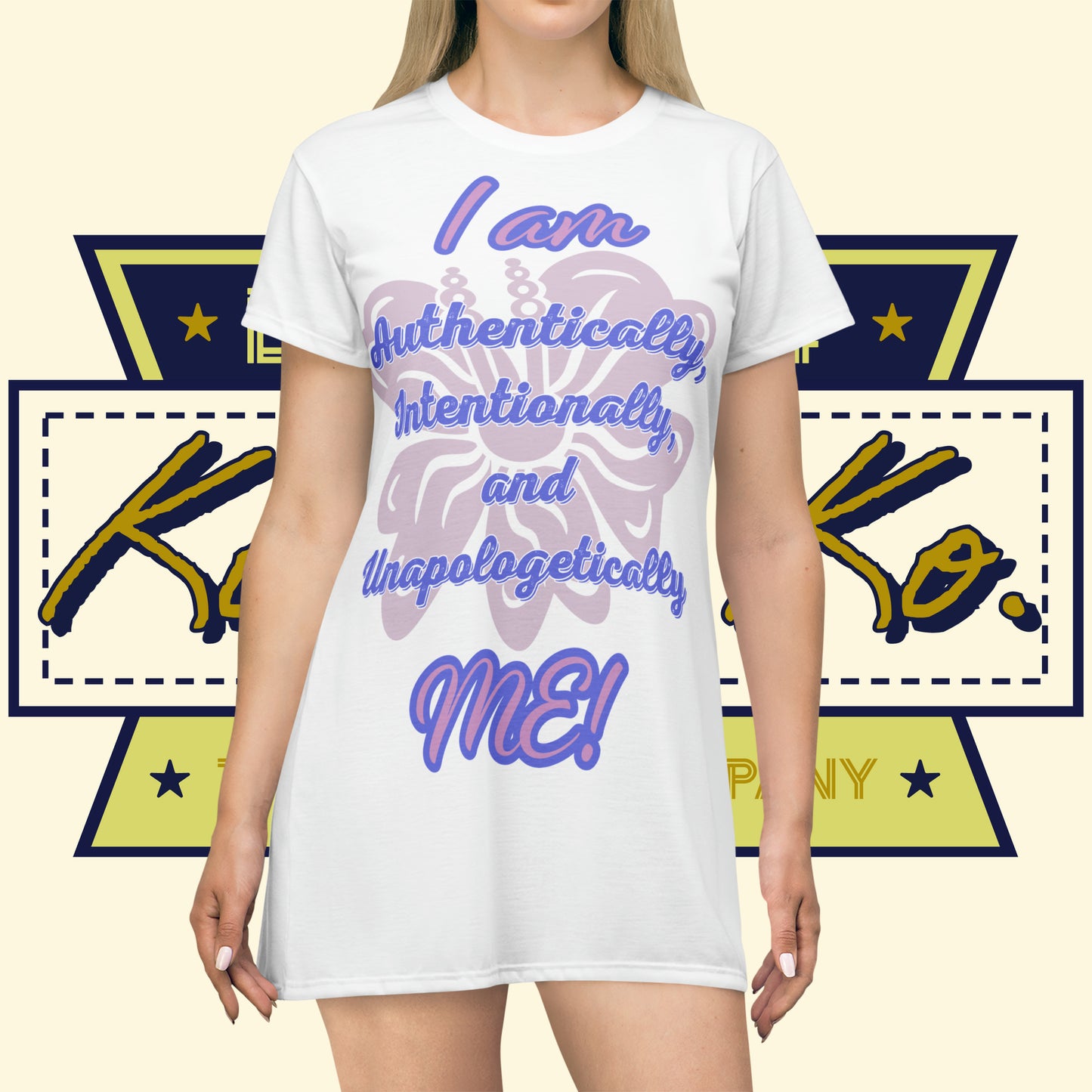 "I AM...ME!" - White T-Shirt Dress - Kolohe Ko. - Kolohe Ko