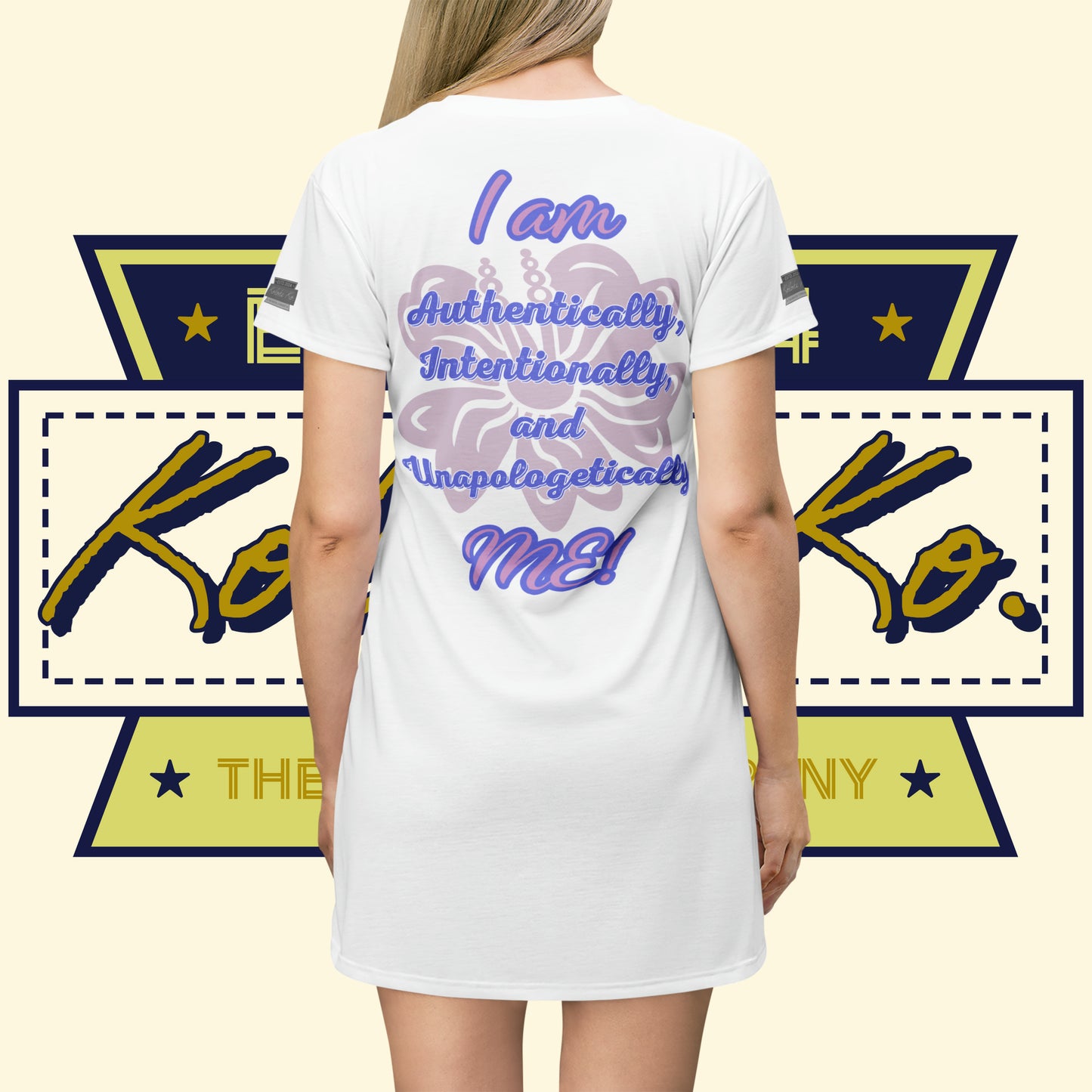 "I AM...ME!" - White T-Shirt Dress - Kolohe Ko. - Kolohe Ko