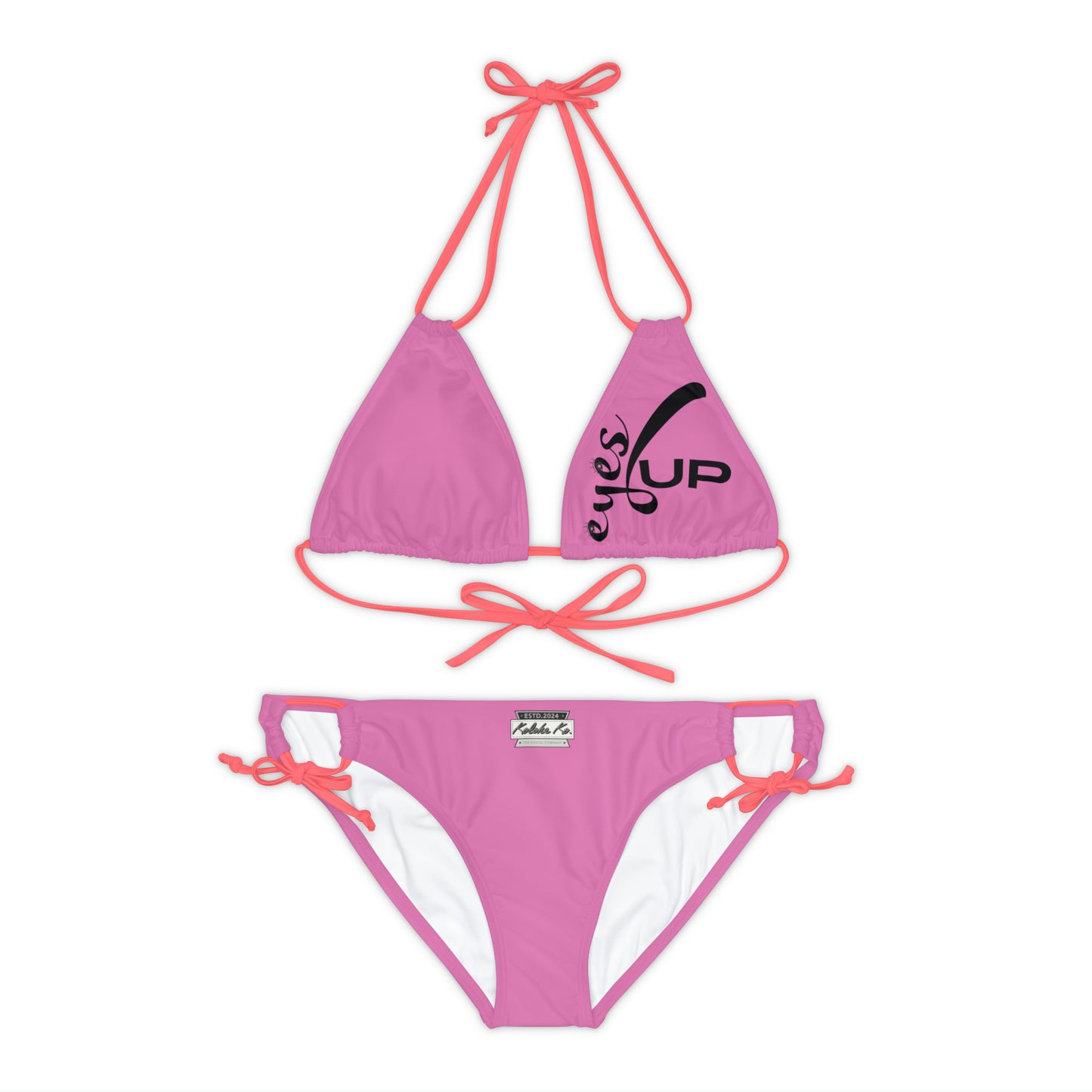 Eyes UP! | Pink Strappy Bikini Set | Seven Choices of Strap Colors | Kolohe Ko - Kolohe Ko