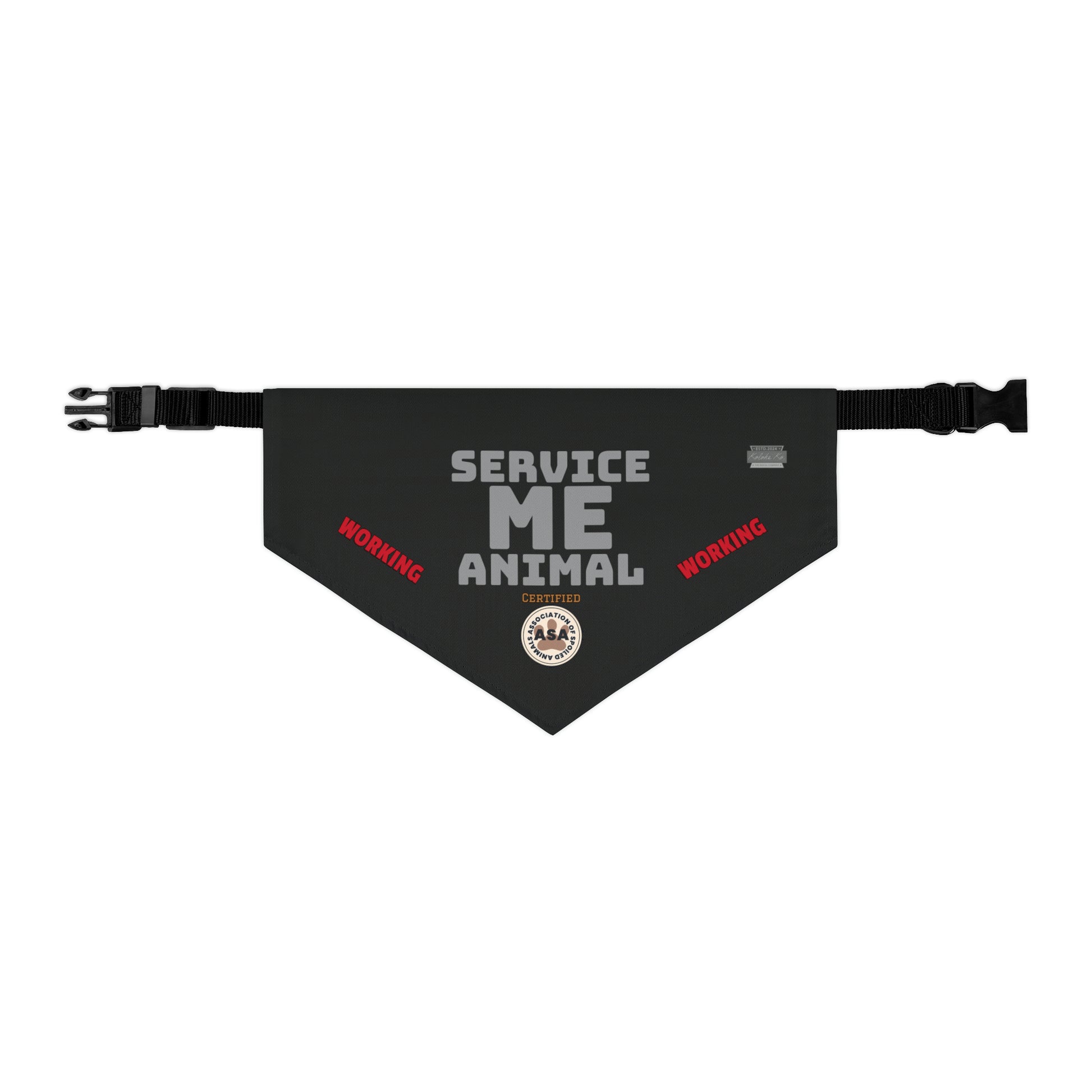 Service Me! Working Animal - Black Pet Bandana Collar - Kolohe Ko., Furry Nation - Kolohe Ko