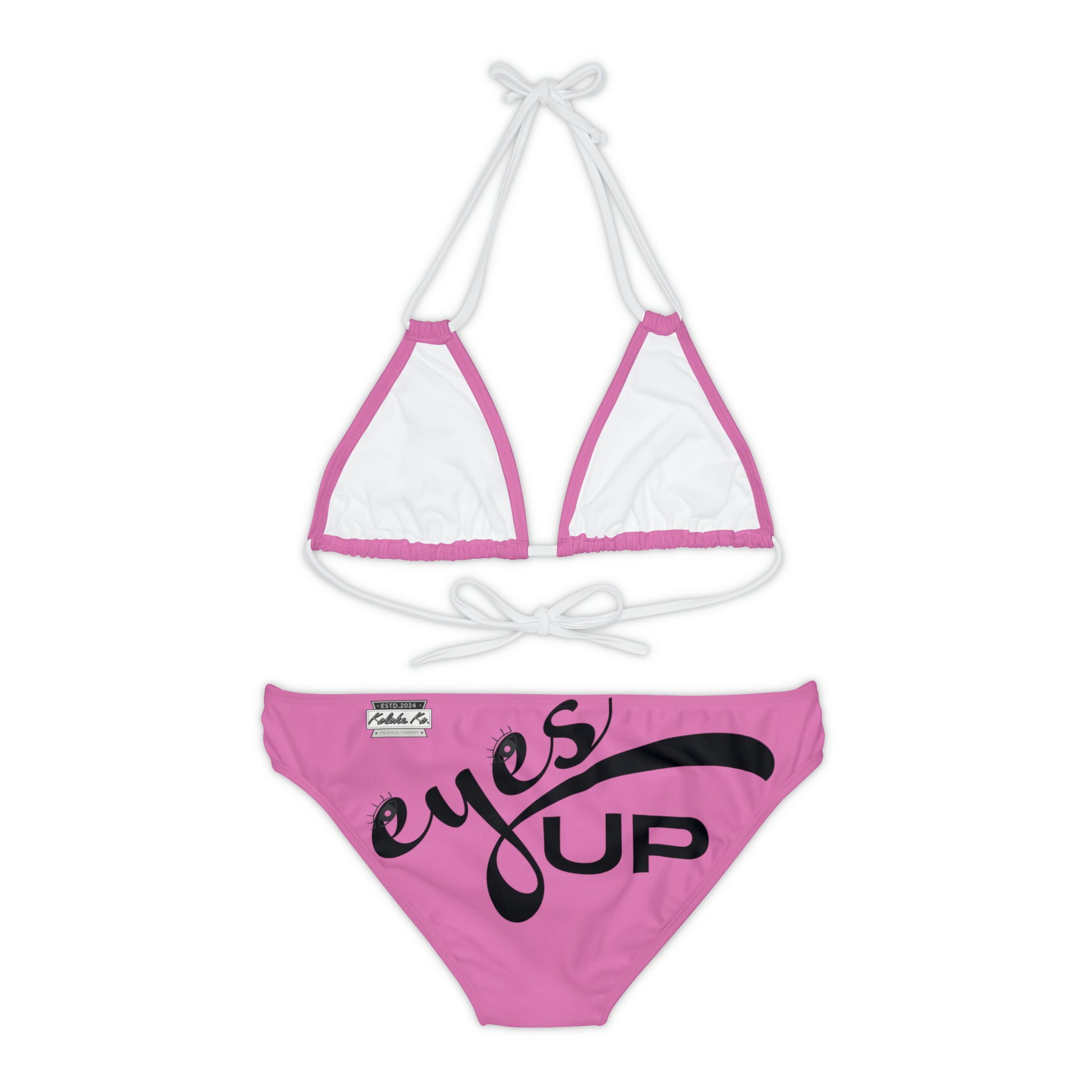 Eyes UP! | Pink Strappy Bikini Set | Seven Choices of Strap Colors | Kolohe Ko - Kolohe Ko