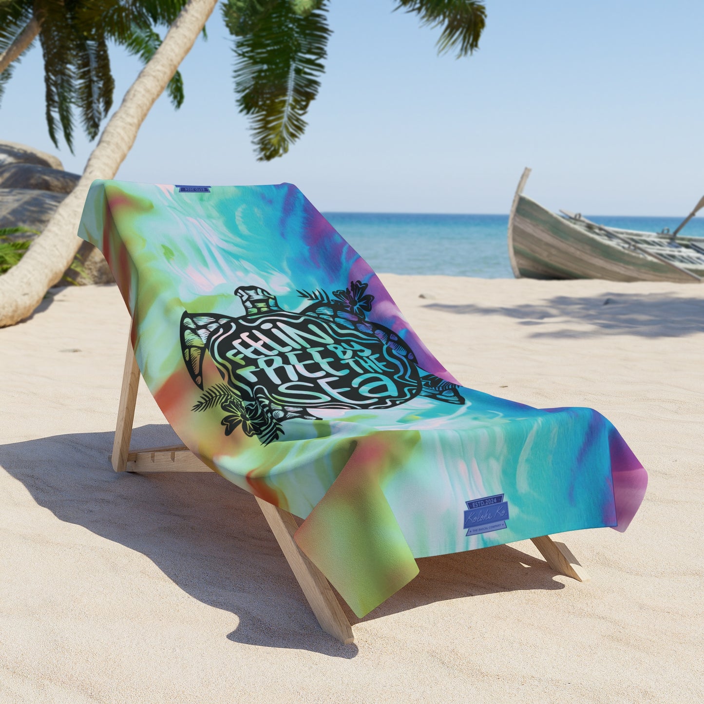 Feelin Free By The Sea | Beach Towel  | Honu | 2 Sizes | Kolohe Ko - Kolohe Ko