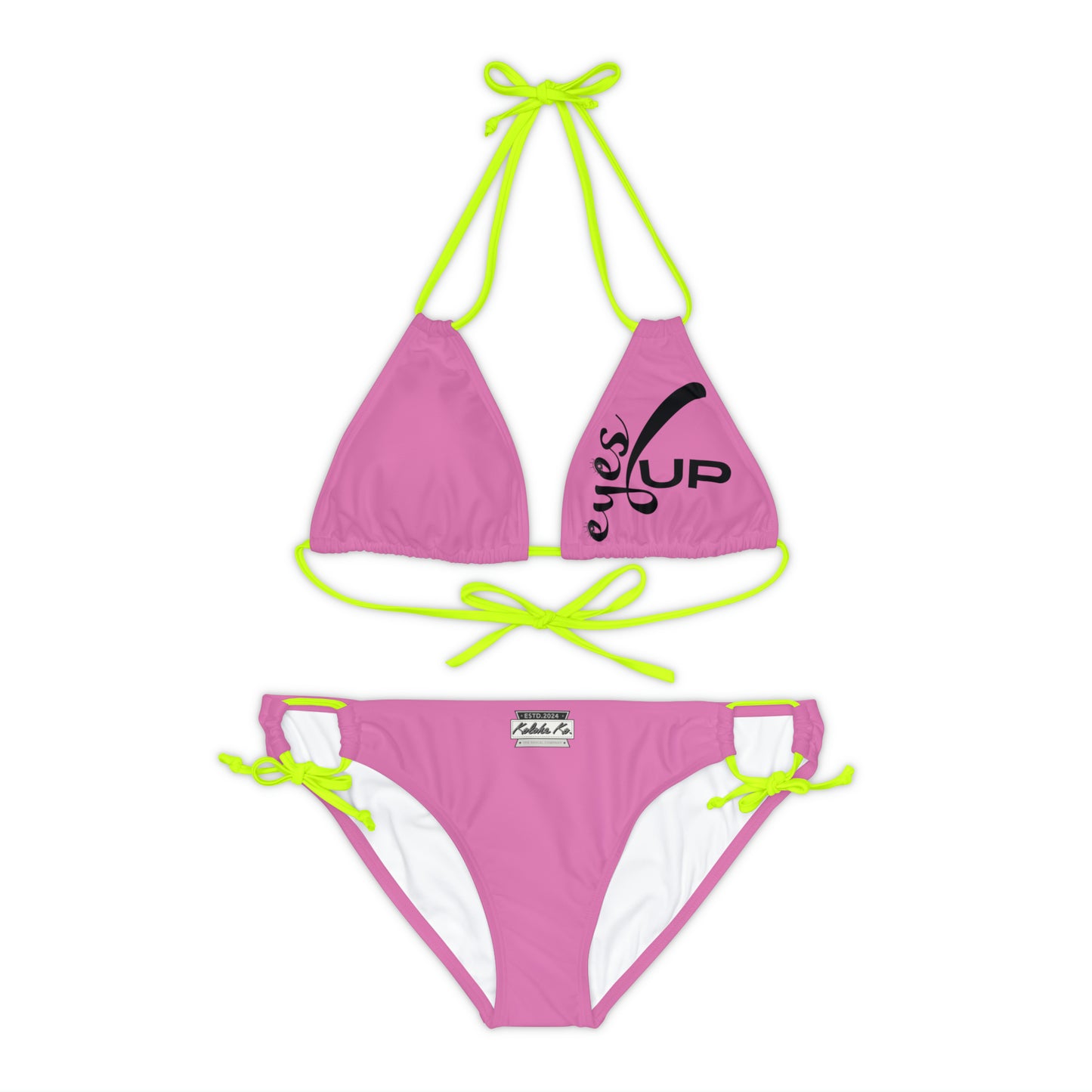 Eyes UP! | Pink Strappy Bikini Set | Seven Choices of Strap Colors | Kolohe Ko - Kolohe Ko