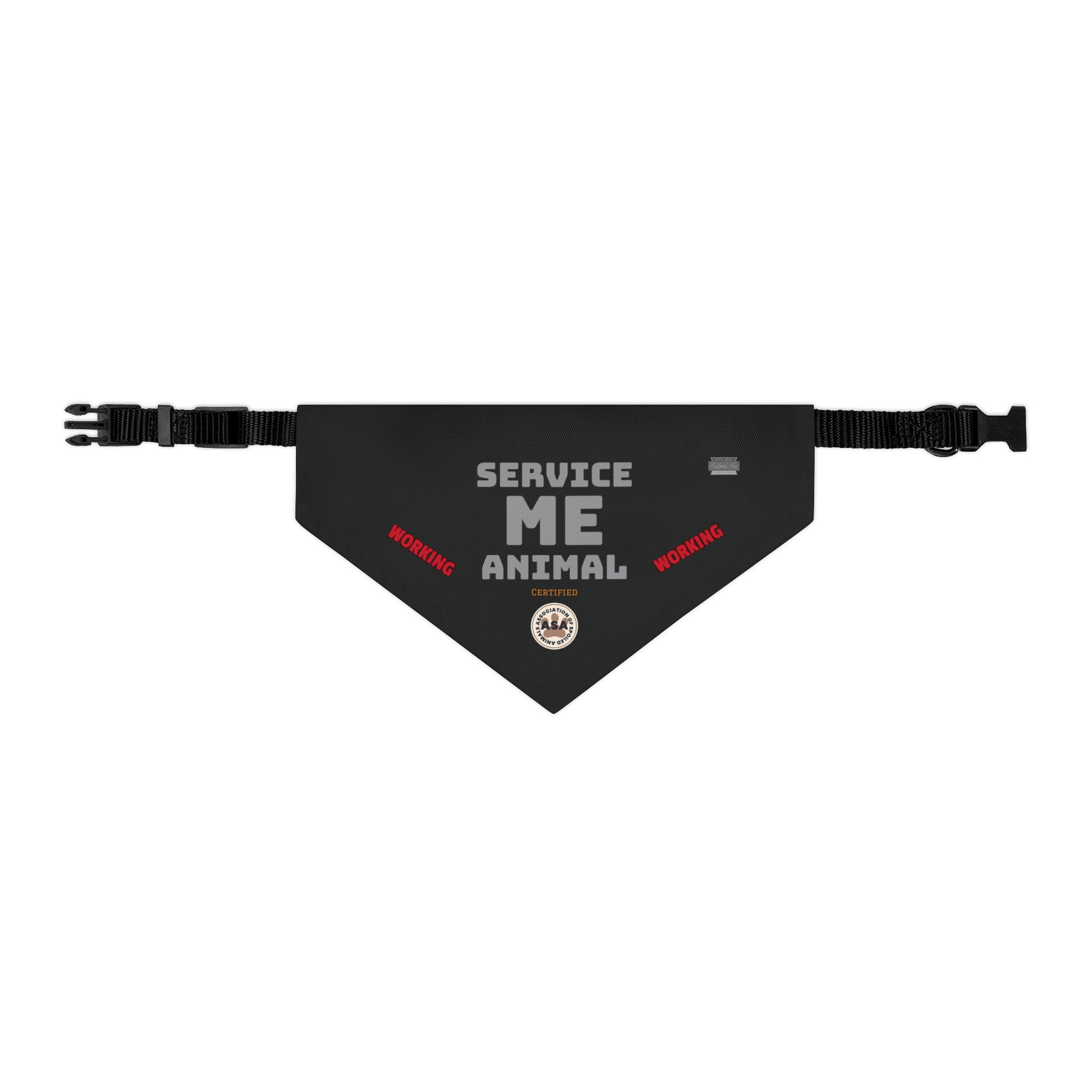 Service Me! Working Animal - Black Pet Bandana Collar - Kolohe Ko., Furry Nation - Kolohe Ko