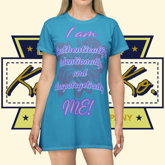 "I AM...ME!" - Turquoise T-Shirt Dress - Kolohe Ko. - Kolohe Ko