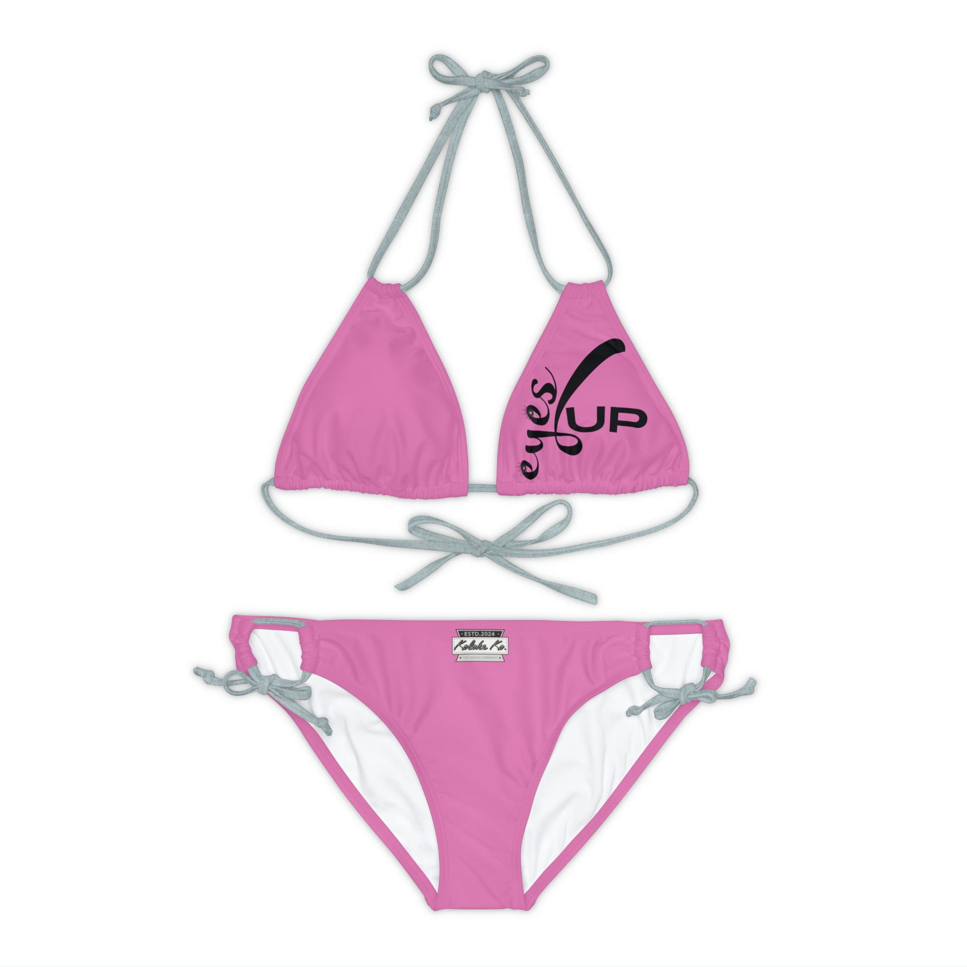 Eyes UP! | Pink Strappy Bikini Set | Seven Choices of Strap Colors | Kolohe Ko - Kolohe Ko