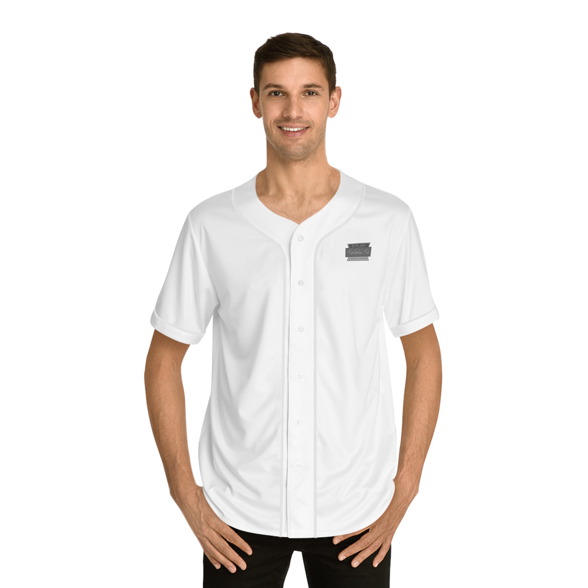 "F"it - White Men's Baseball Jersey - Select White or Black Trim and Buttons - Kolohe Ko. - Kolohe Ko