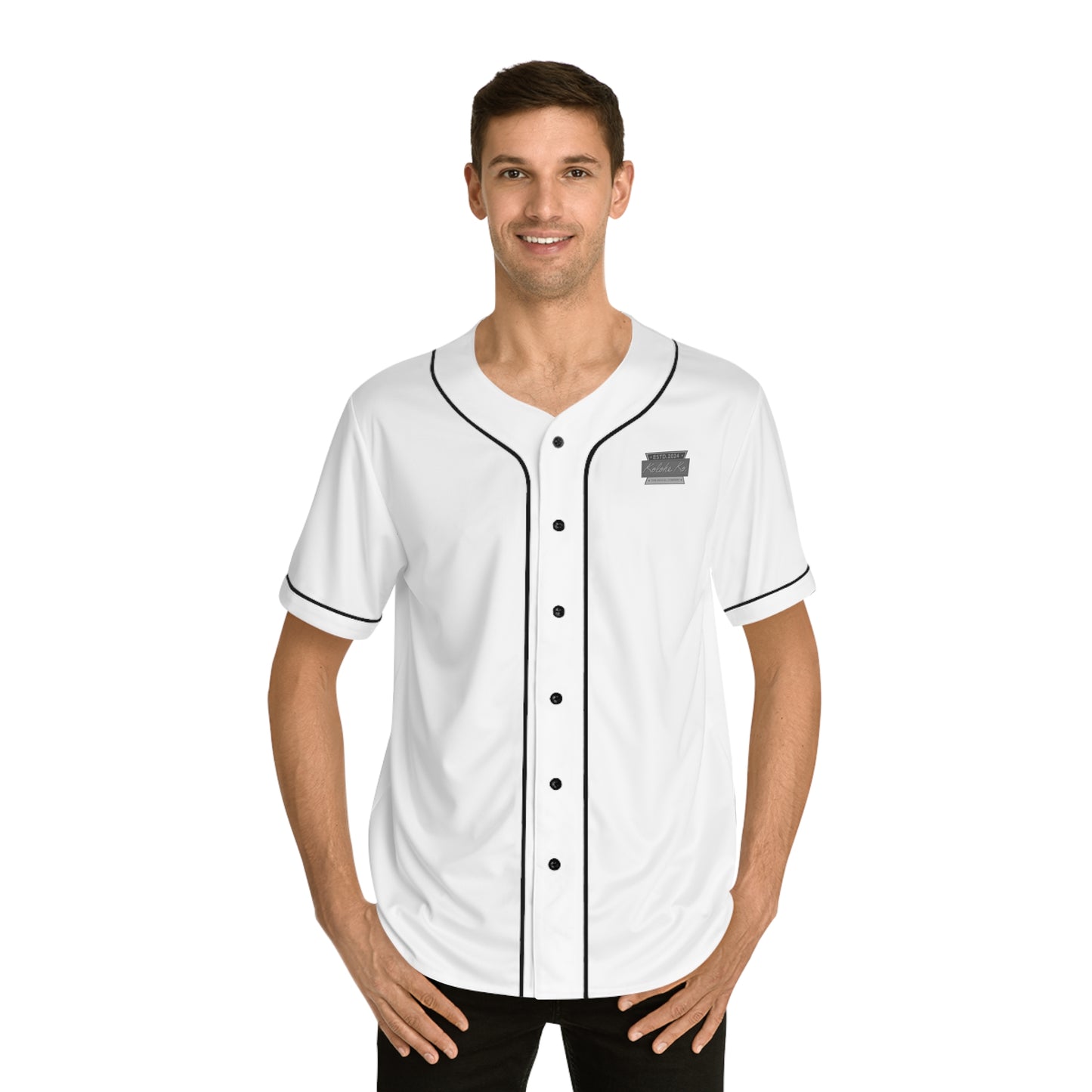 "F"it - White Men's Baseball Jersey - Select White or Black Trim and Buttons - Kolohe Ko. - Kolohe Ko