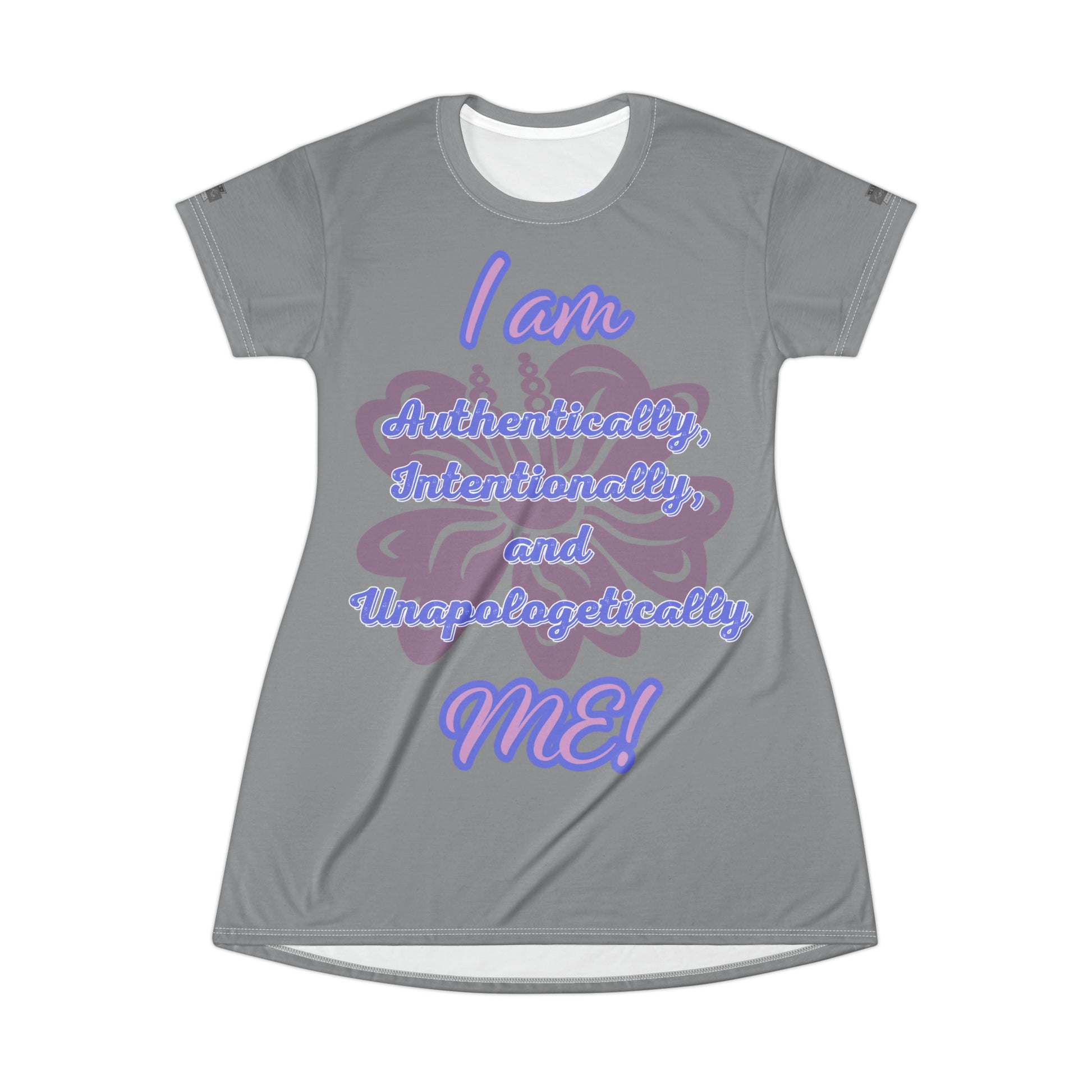 "I AM...ME!" - Grey T-Shirt Dress - Kolohe Ko. - Kolohe Ko