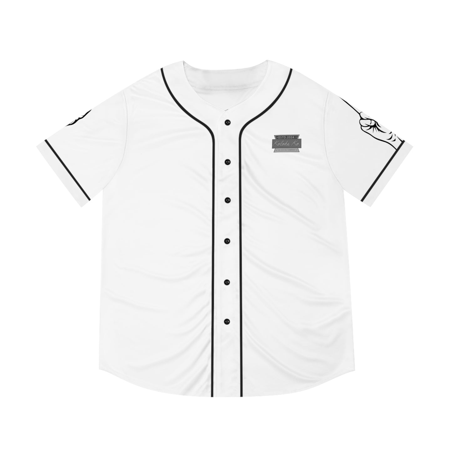 "F"it - White Men's Baseball Jersey - Select White or Black Trim and Buttons - Kolohe Ko. - Kolohe Ko