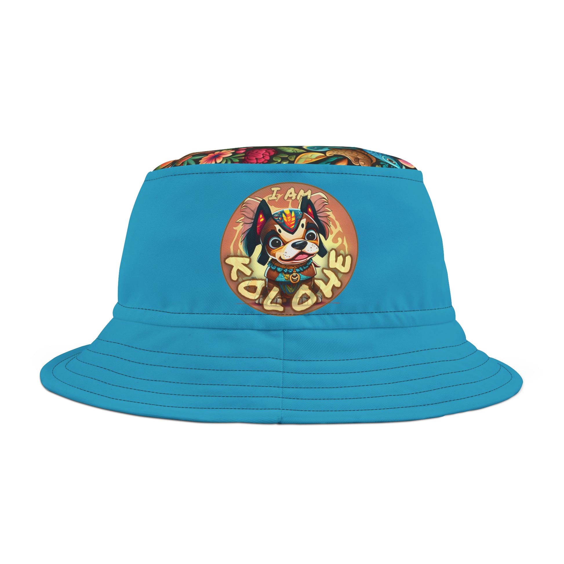 I Am Kolohe | Bucket Hat (AOP) | Turquoise With White or Black Stitching | 2 sizes | Kolohe Ko - Kolohe Ko