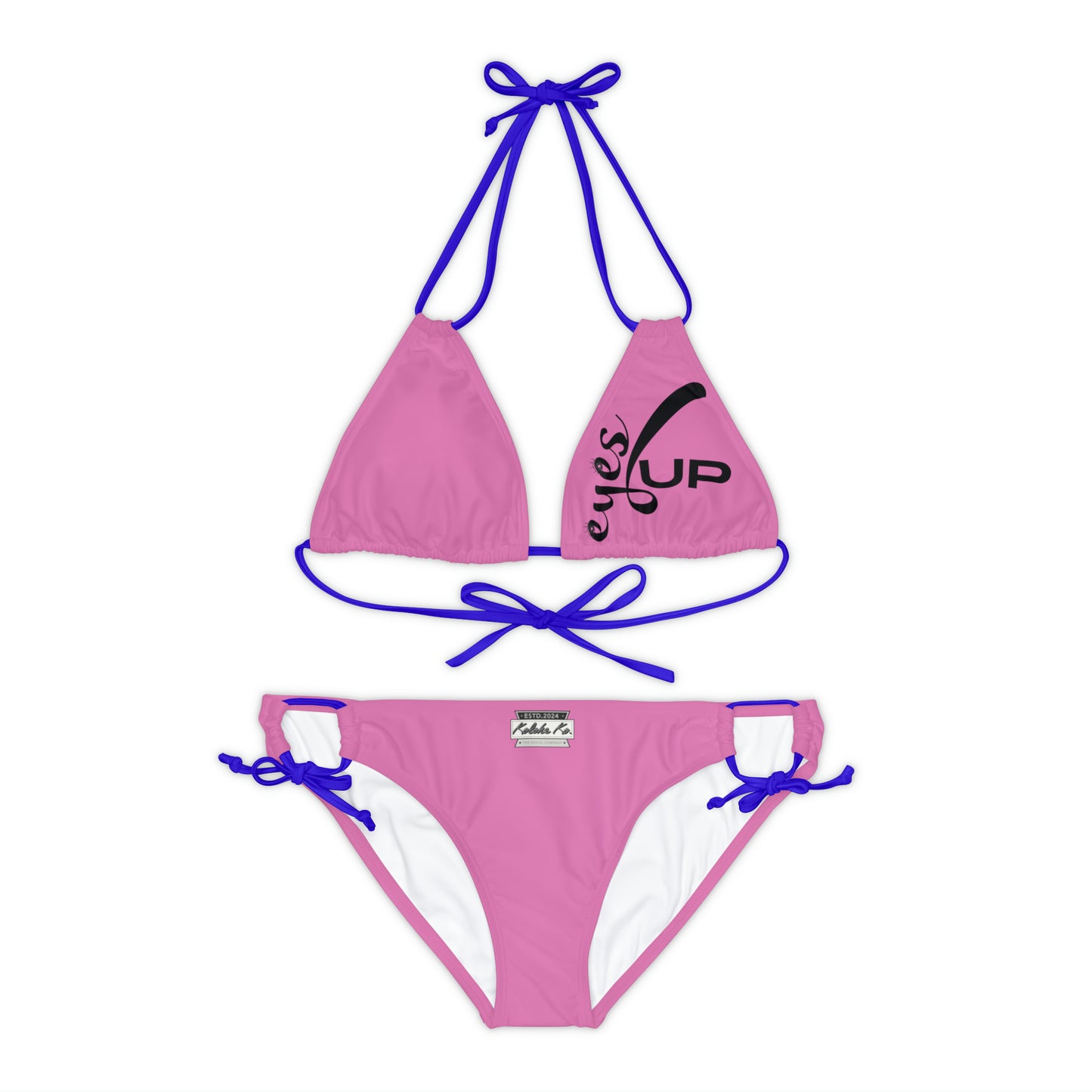 Eyes UP! | Pink Strappy Bikini Set | Seven Choices of Strap Colors | Kolohe Ko - Kolohe Ko