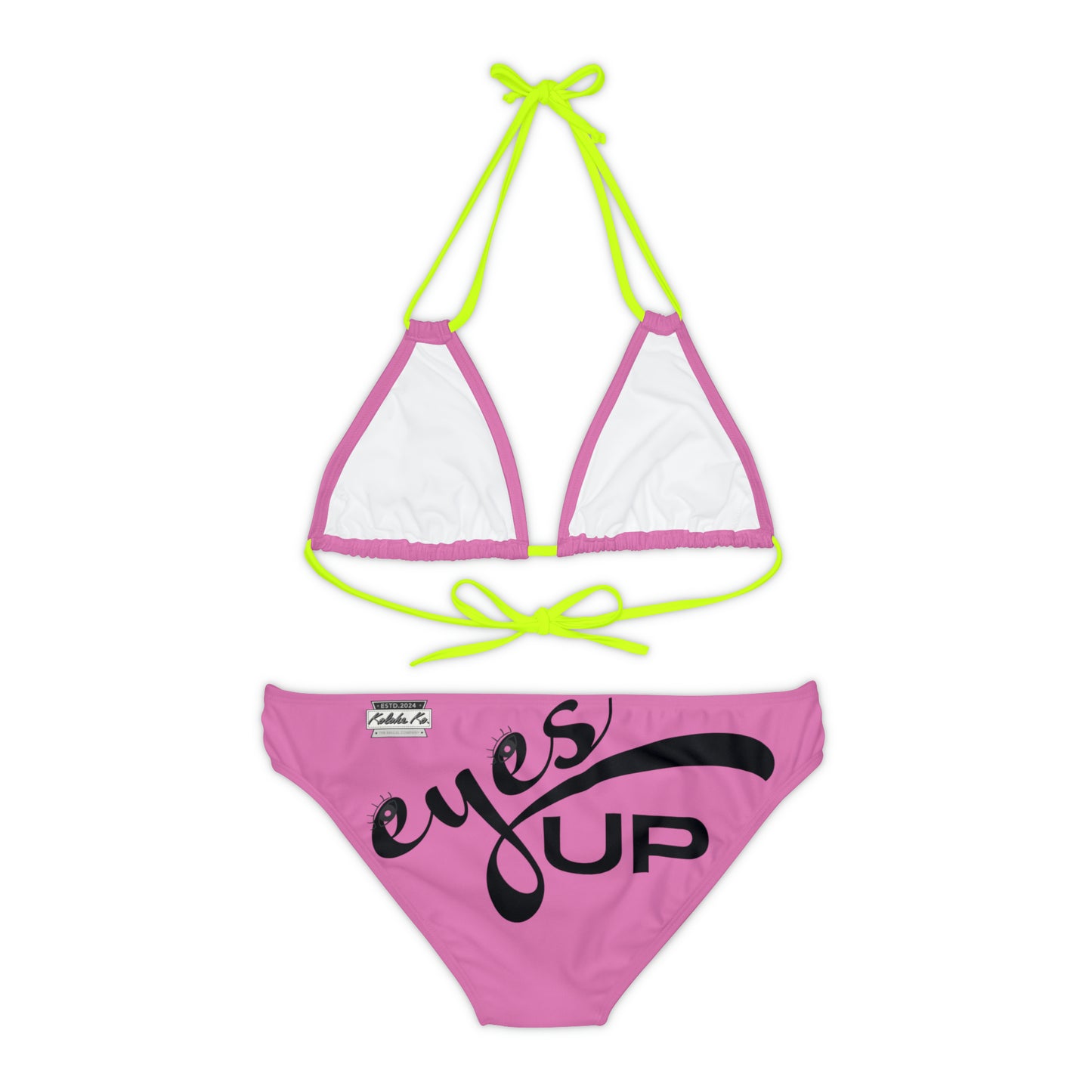 Eyes UP! | Pink Strappy Bikini Set | Seven Choices of Strap Colors | Kolohe Ko - Kolohe Ko