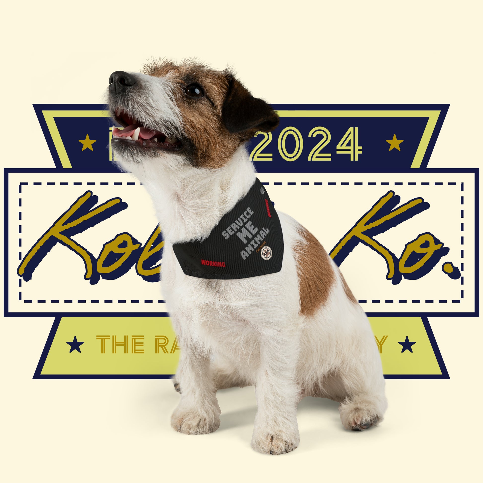 Service Me! Working Animal - Black Pet Bandana Collar - Kolohe Ko., Furry Nation - Kolohe Ko