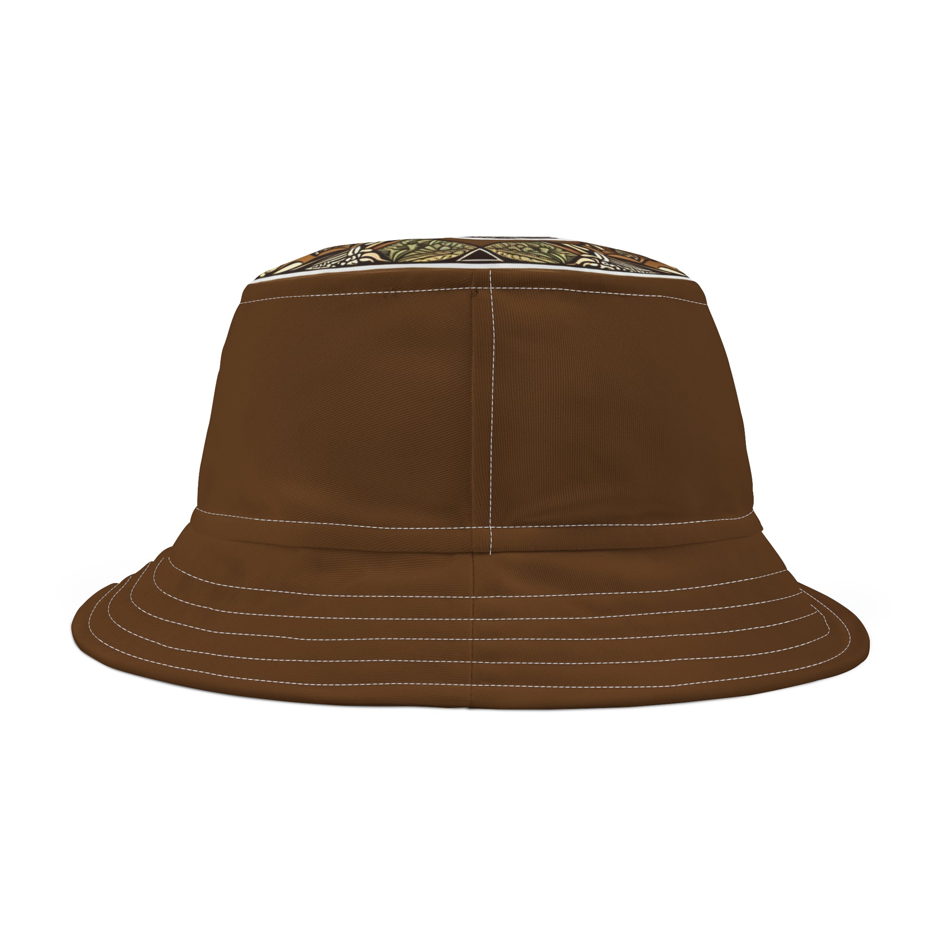 I Am Kolohe | Bucket Hat (AOP) | Brown With White or Black Stitching | 2 sizes | Kolohe Ko - Kolohe Ko