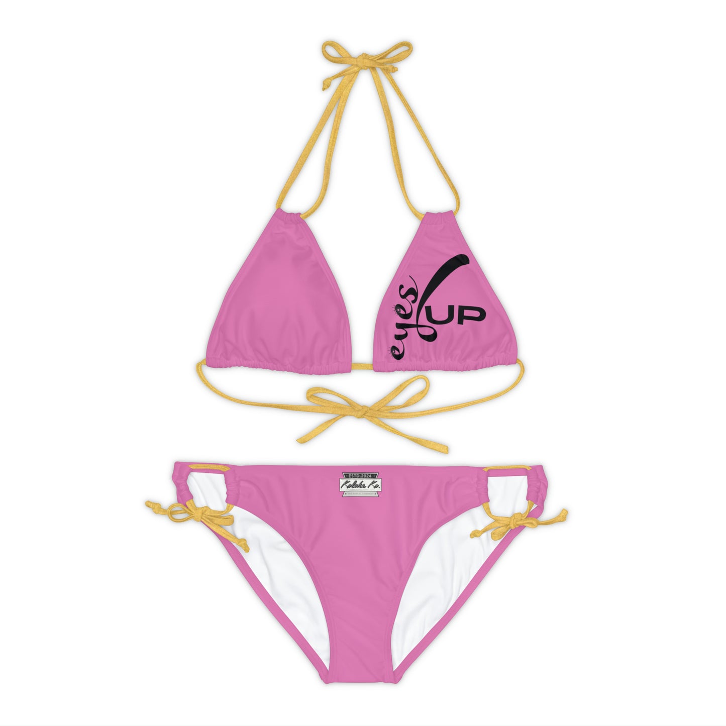 Eyes UP! | Pink Strappy Bikini Set | Seven Choices of Strap Colors | Kolohe Ko - Kolohe Ko