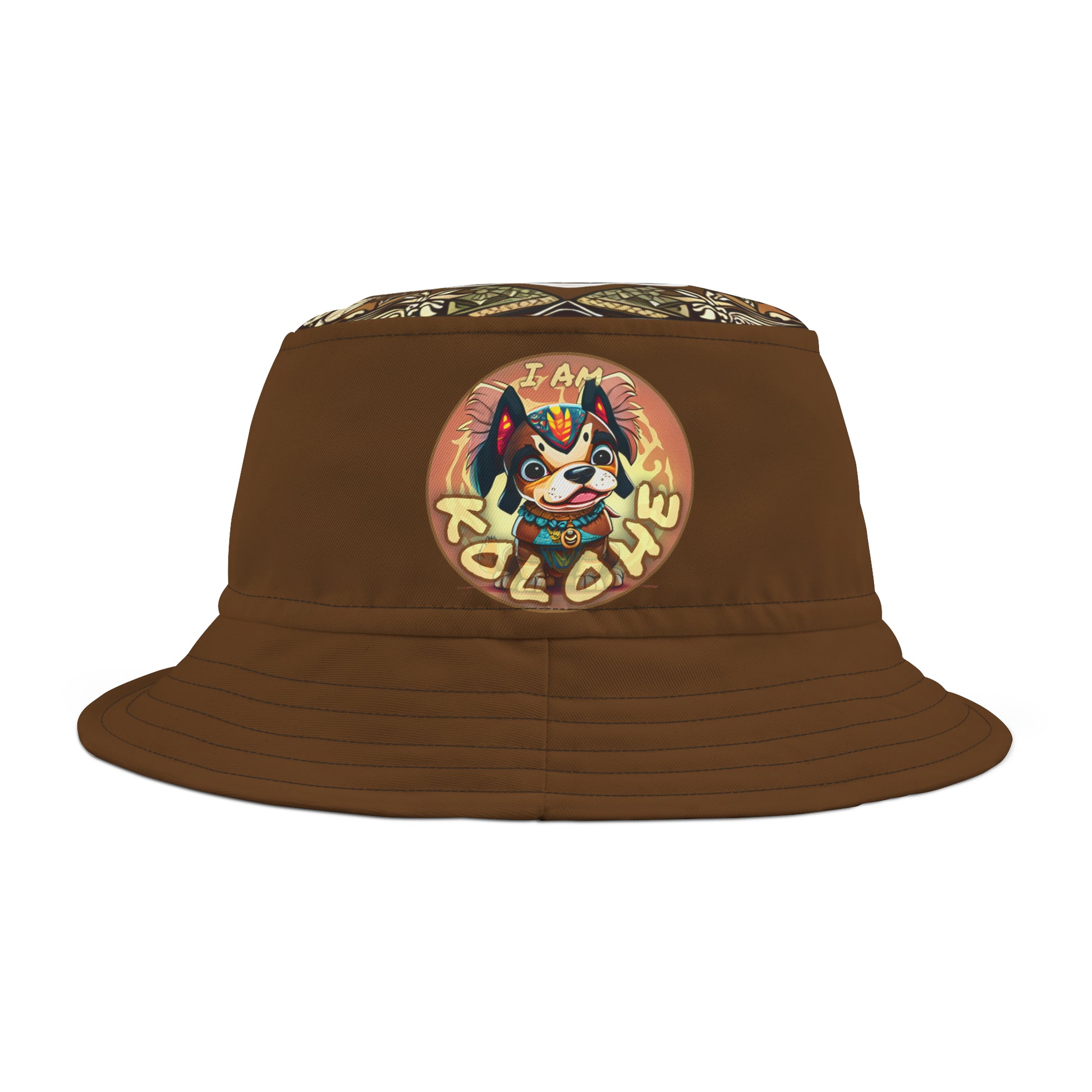 I Am Kolohe | Bucket Hat (AOP) | Brown With White or Black Stitching | 2 sizes | Kolohe Ko - Kolohe Ko