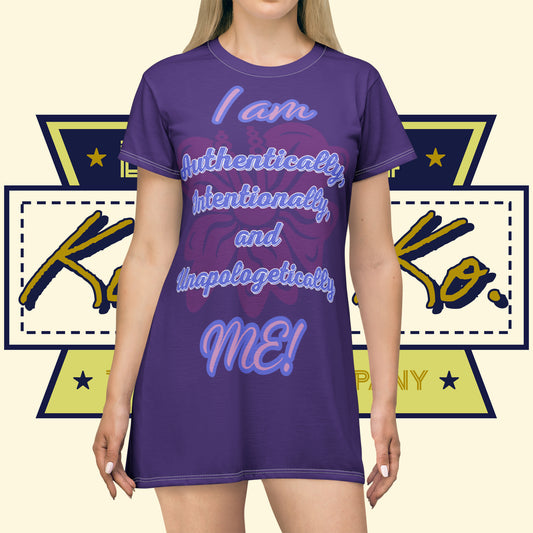 "I AM...ME!" - Purple T-Shirt Dress - Kolohe Ko. - Kolohe Ko