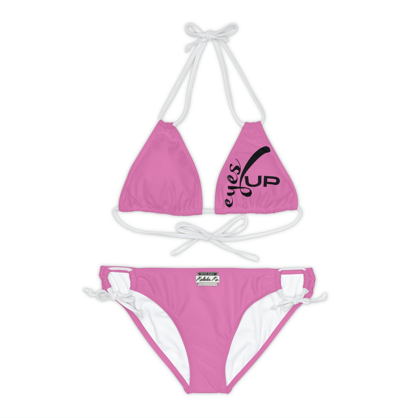 Eyes UP! | Pink Strappy Bikini Set | Seven Choices of Strap Colors | Kolohe Ko - Kolohe Ko