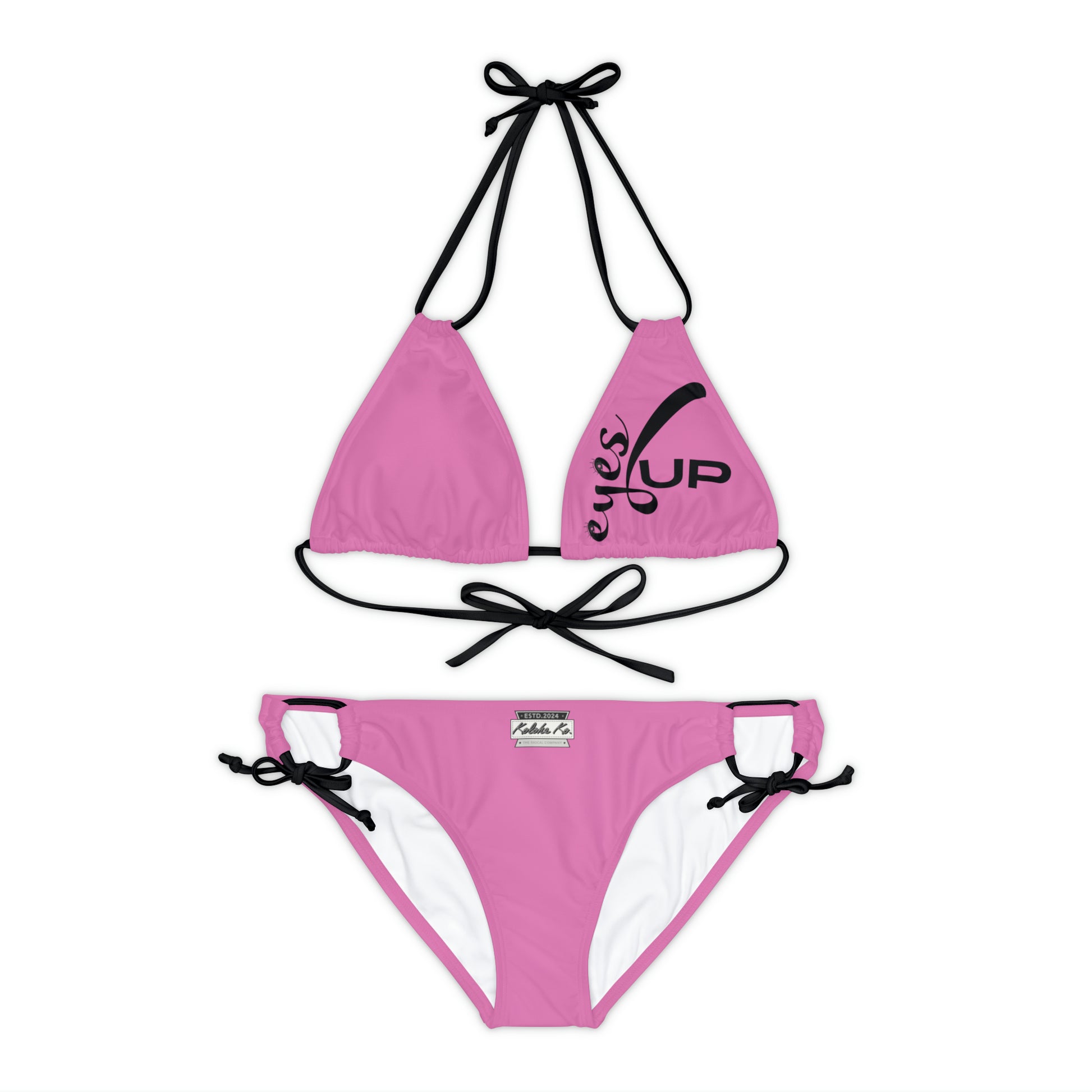 Eyes UP! | Pink Strappy Bikini Set | Seven Choices of Strap Colors | Kolohe Ko - Kolohe Ko