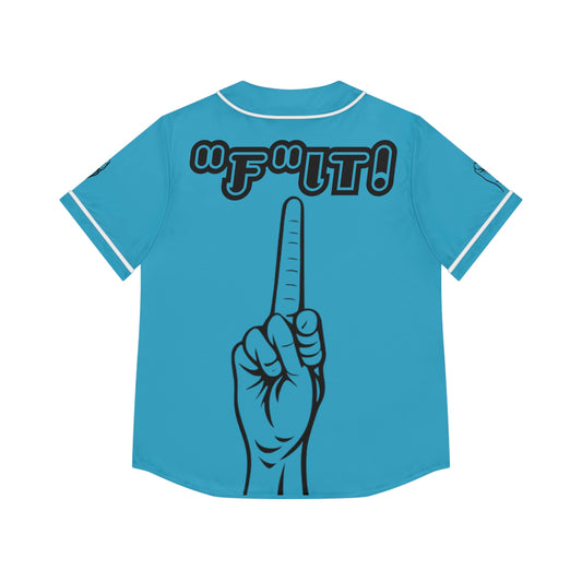 "F"IT | Women's Baseball Jersey (AOP) | Turquoise with Black or White Seems | Kolohe Ko - Kolohe Ko