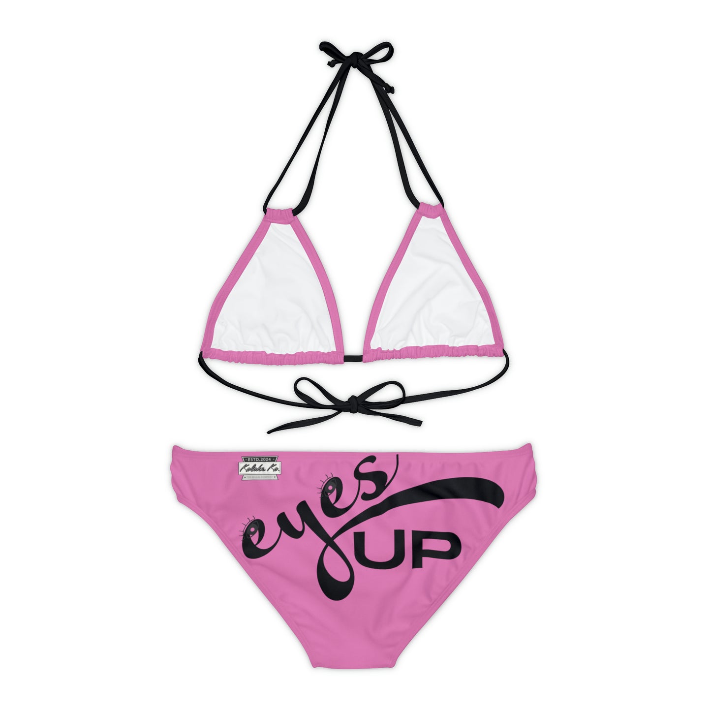 Eyes UP! | Pink Strappy Bikini Set | Seven Choices of Strap Colors | Kolohe Ko - Kolohe Ko