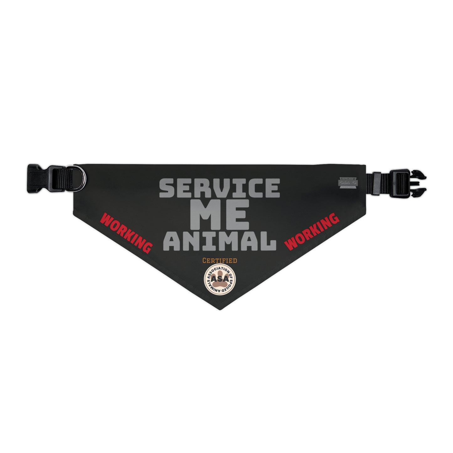 Service Me! Working Animal - Black Pet Bandana Collar - Kolohe Ko., Furry Nation - Kolohe Ko