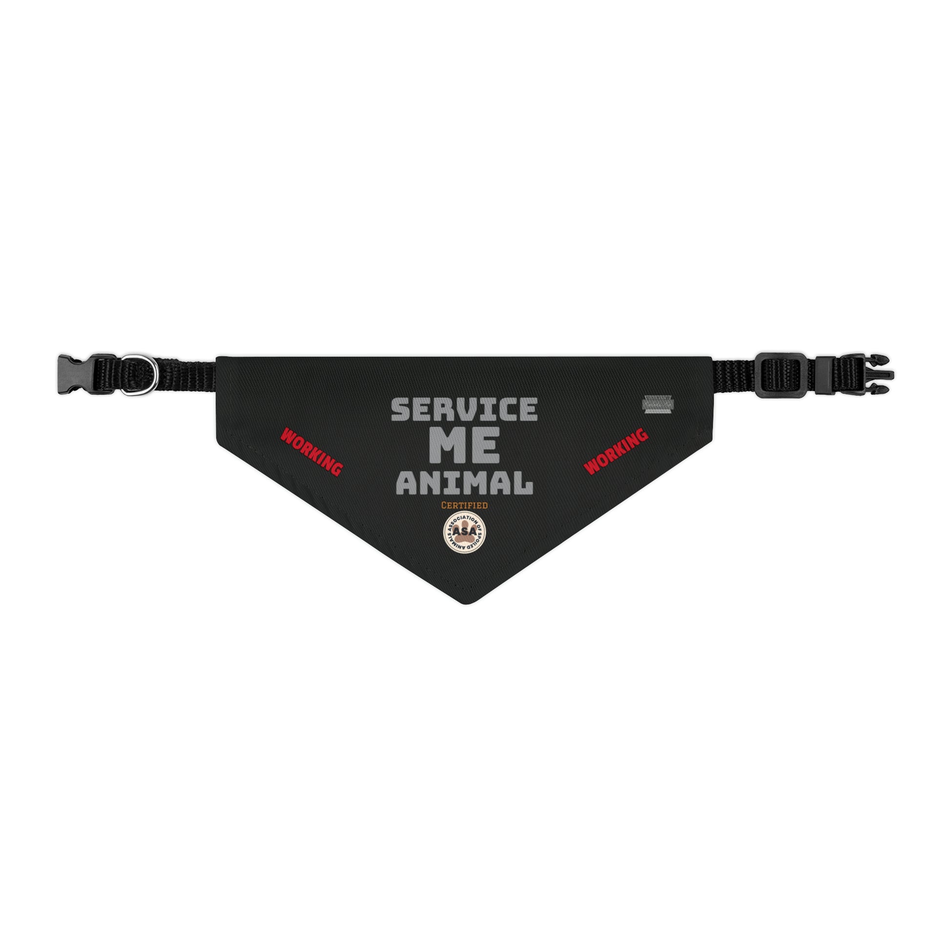 Service Me! Working Animal - Black Pet Bandana Collar - Kolohe Ko., Furry Nation - Kolohe Ko